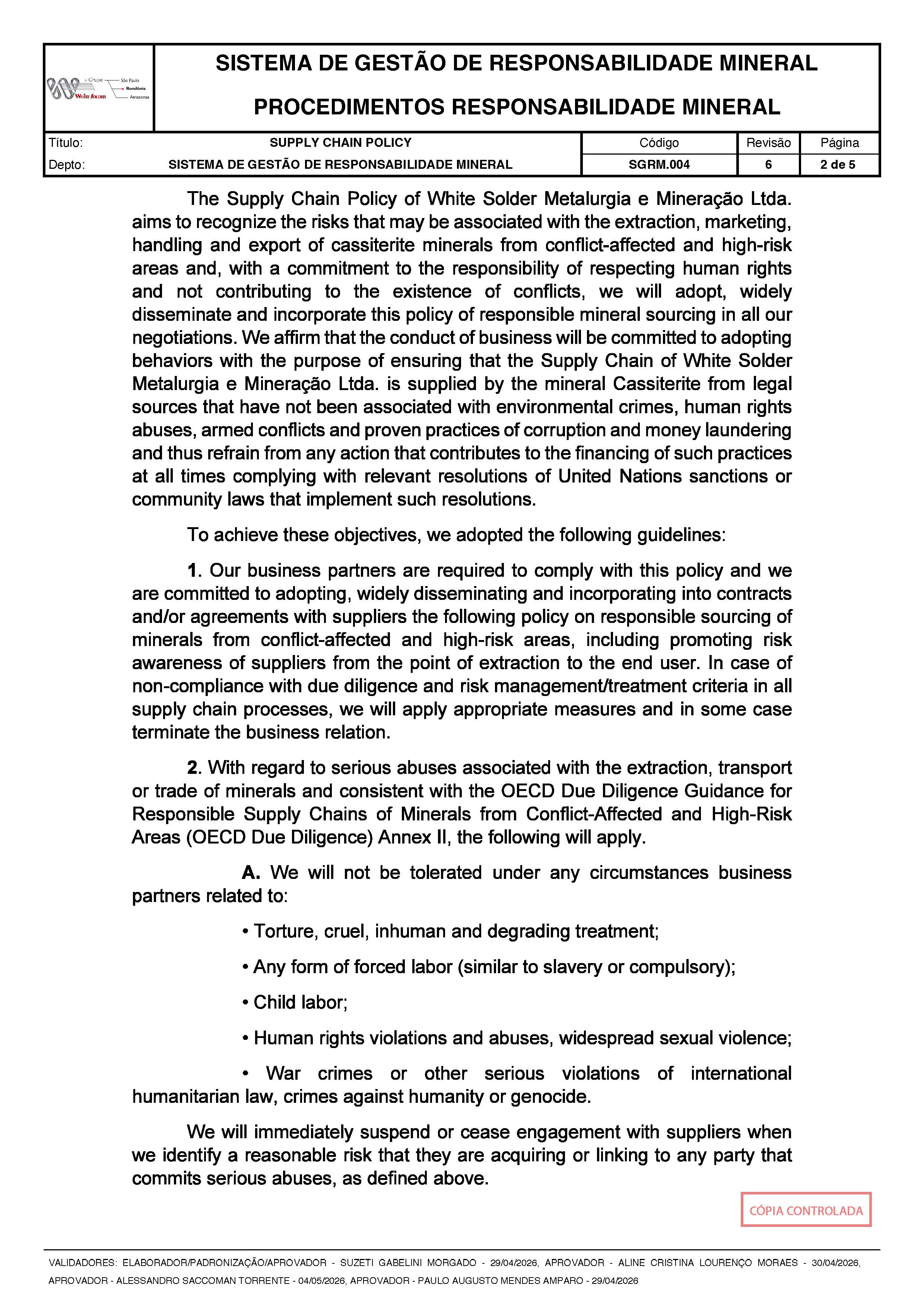 SGRM.004 - Supply Chain Policy - REV.006 - (EN) assinada_Página_2